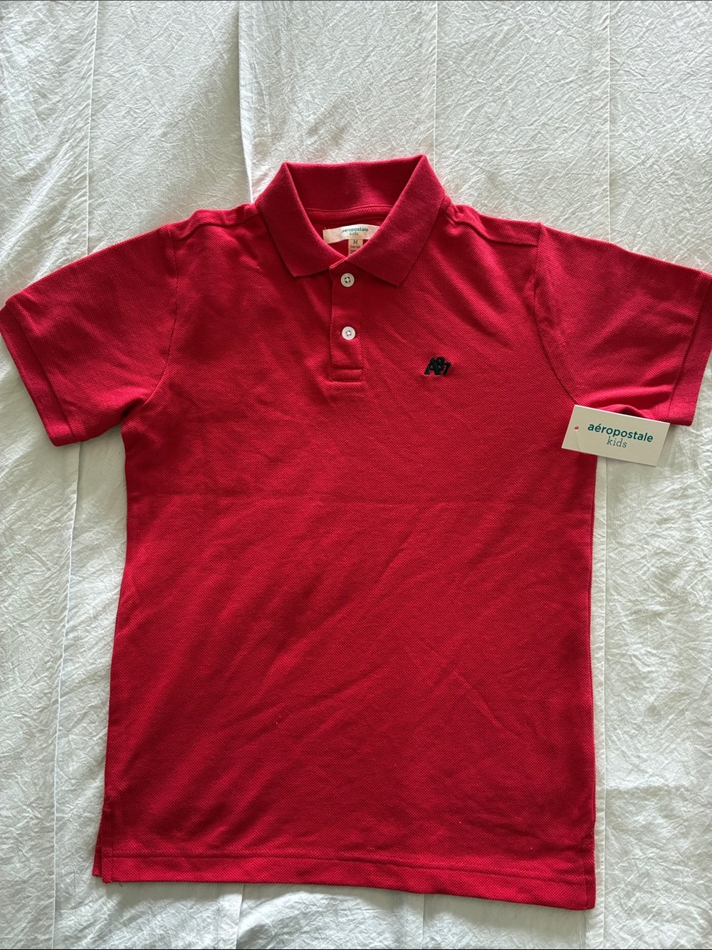 Aeropostale Kids Bright Red Polo Shirt with Embroidered Logo
